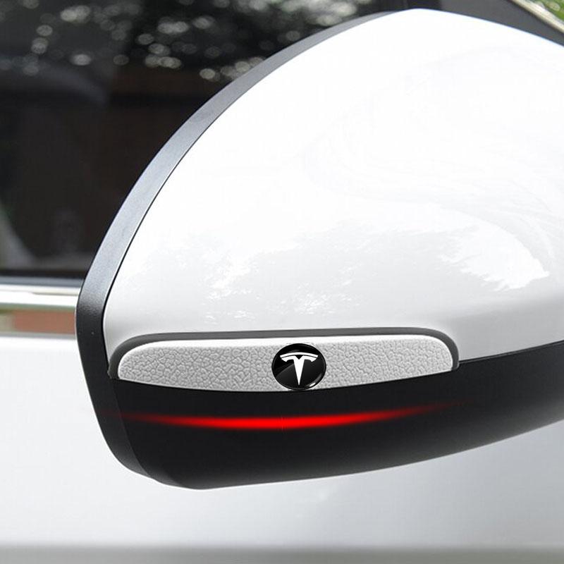4Pcs Car Door Anti-Collision Strip Rearview Mirror Protection Sticker For Tesla Model 3 Model X S 2016-2020 Decals TM3 TMX TMS Decal