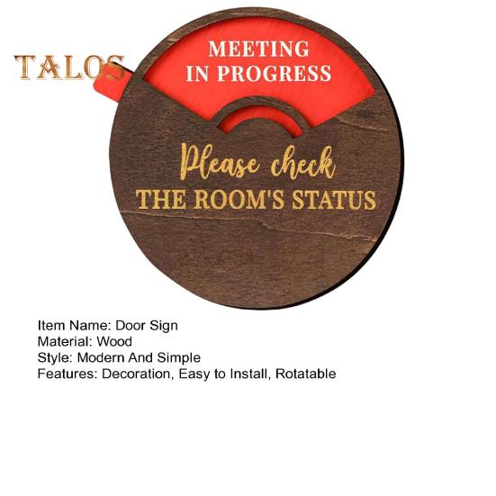 Rotatable Wooden Office Door Sign Meeting In Progress Office Door Busy Sign Welcome Please Knock Meeting Room Door Plaque Decoration