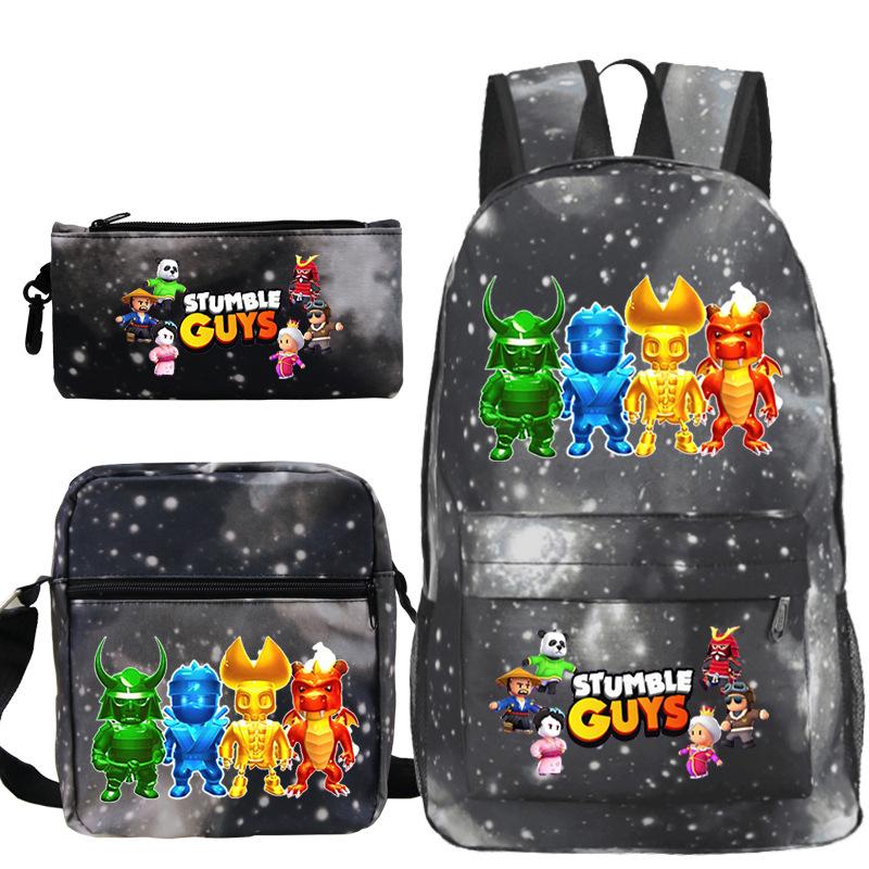 Game Merchandise Printed Children'S Schoolbag Set Teen Backpack Three-Piece Set