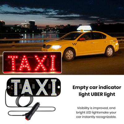 LED Indicator Light Waterproof Taxi Sign Lamp with USB Power Car Windshield Light Stickers for Ride-Hailing Cars Grab Taxi