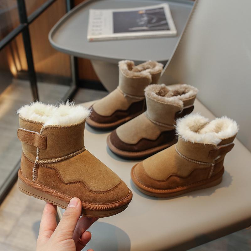 snow boots for girls winter short boots for kids thickened warm casual cotton shoes