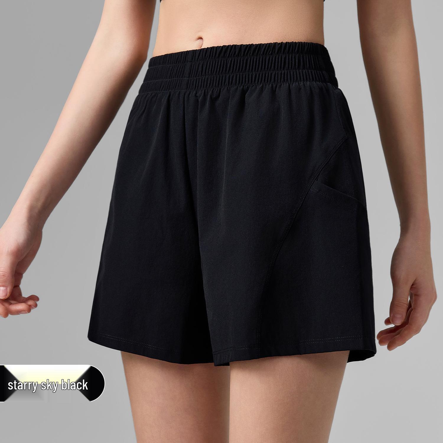 

Women s Quick-Drying Yoga Shorts with Pockets - A-Line Two-Piece Fitness & Running Sports Shorts M