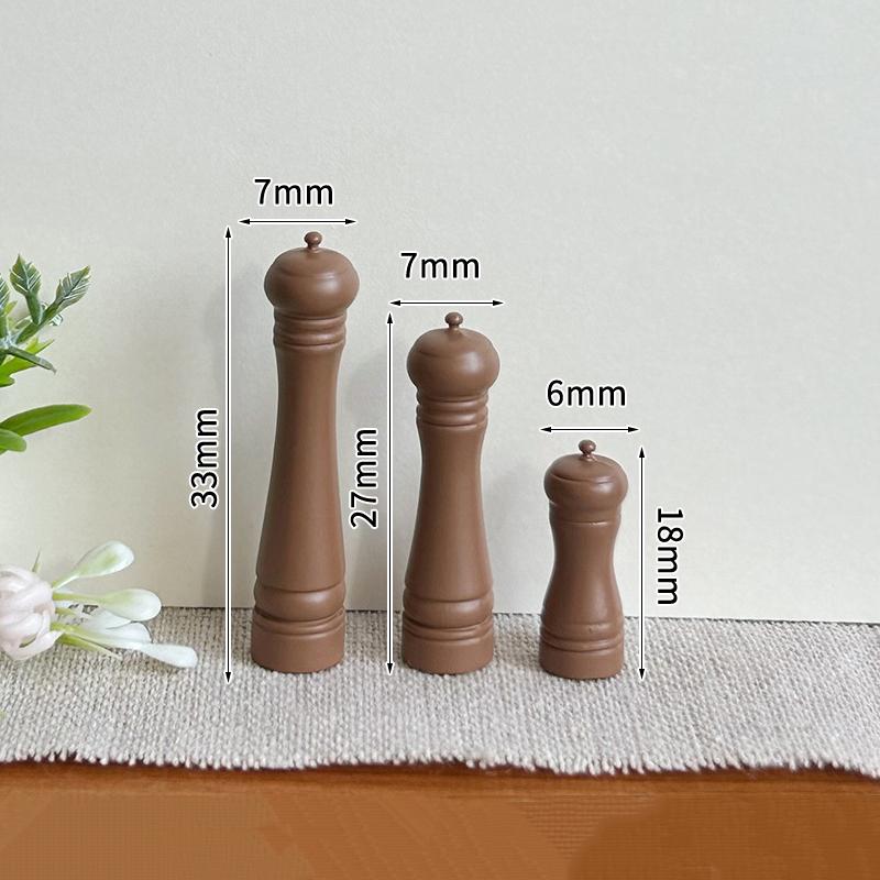 3Pcs Doll House Furniture Gift Dollhouse Alloy Cooking Pepper Grinding Bottle Miniature Mini Scene Model Doll Accessories