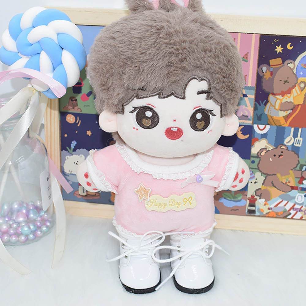Niannyyhouse Doll Shoes for Stuffed Animals (20cm) - Leather Shoes 2, Cotton Doll Shoes, 2-Piece Set, Shoe Length 6.5cm, Suitable for Chubby Dolls,
