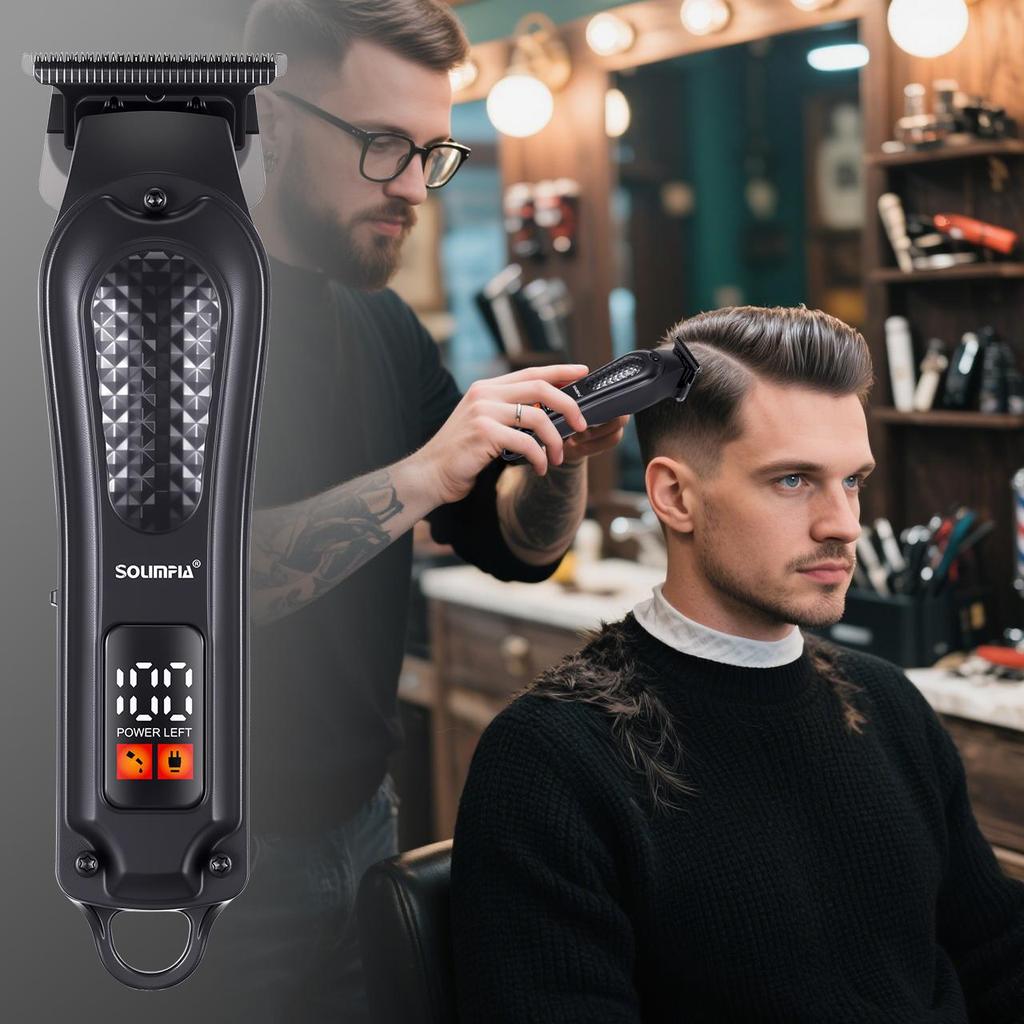 Solimpia Elektrischer Haarschneider Akku-Bartschneider für Herren Professioneller Haarschnitt