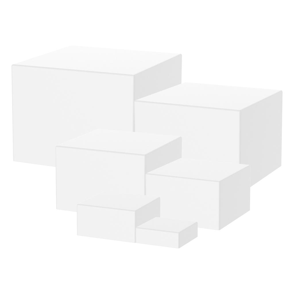 6Pcs Acrylic Buffet Riser Cake Dessert Display Stands Stackable Desktop Food Stand Party Buffet Decorating Box Transparent White