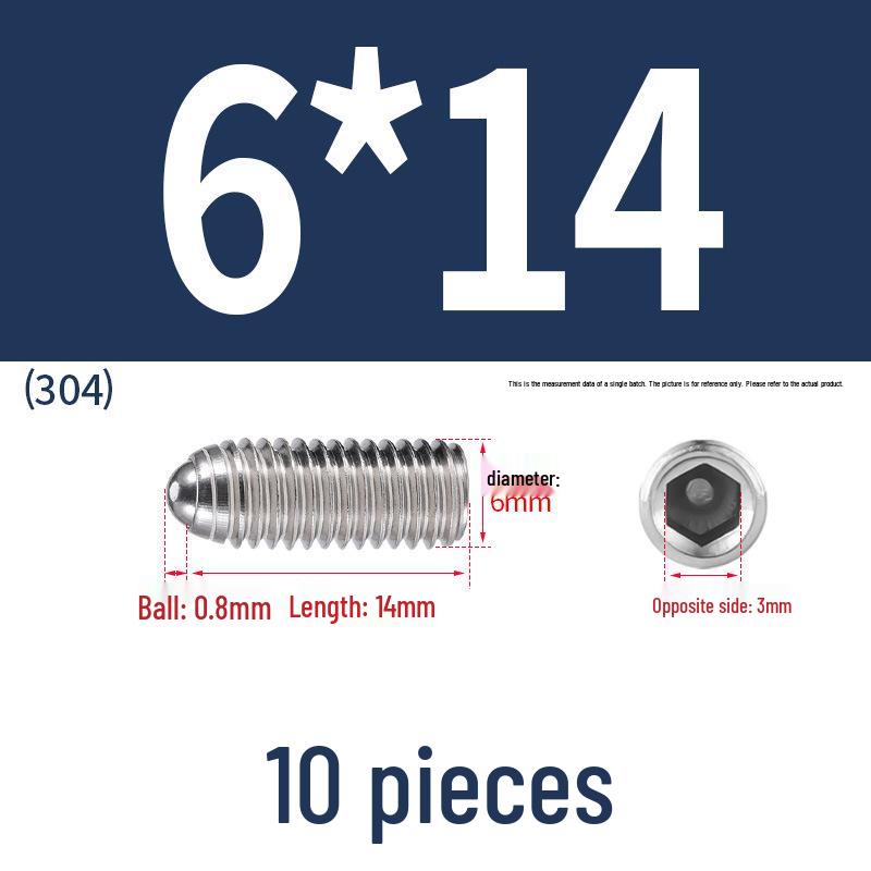 Stainless Steel Ball Plunger Set: M2.5-M16 Ball Screw Positioning Spring Plunger
