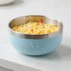 Round Bowl Fruit Salad Bowl Multi-color Food Container Stainless Steel Bowl  Kitchen Tableware