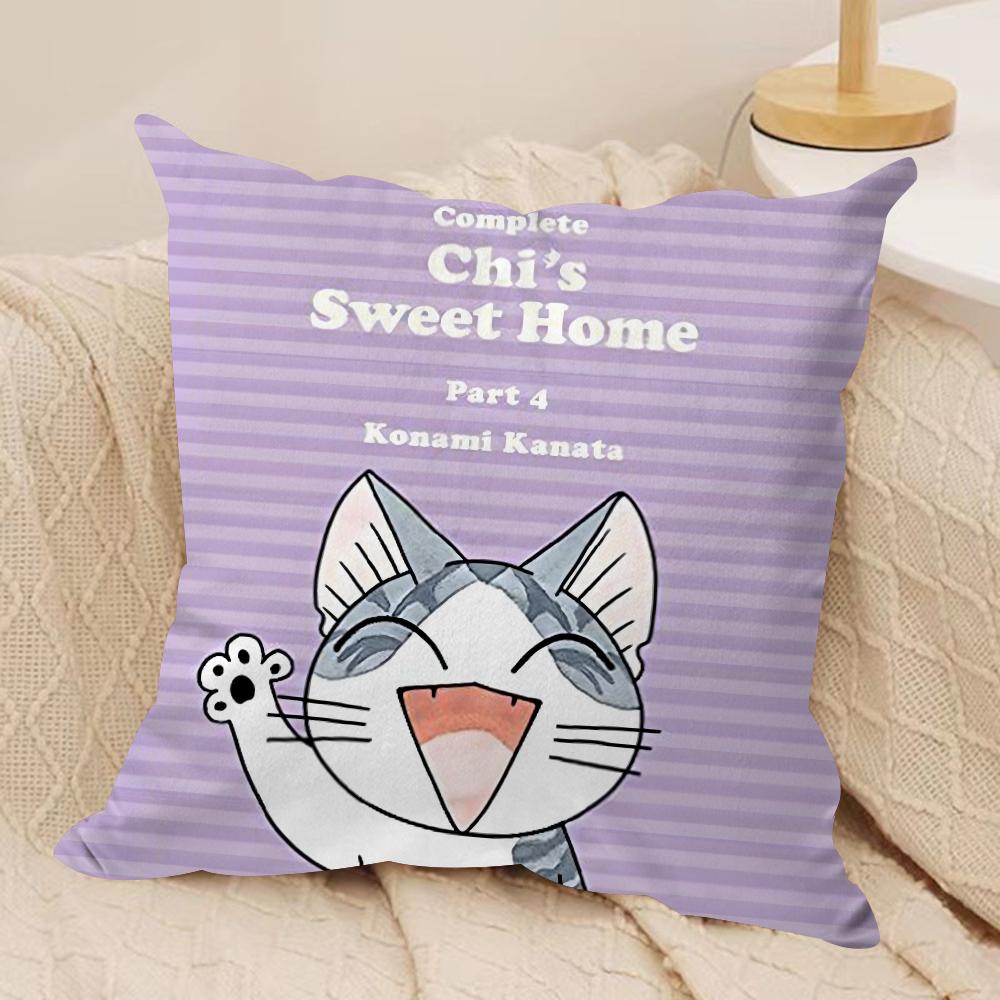 CChis Sweet Home Cushion Cover Silky Short Plush DoubleSided Printed Pillow Case for Sofa All Seasons Home Decor Gift