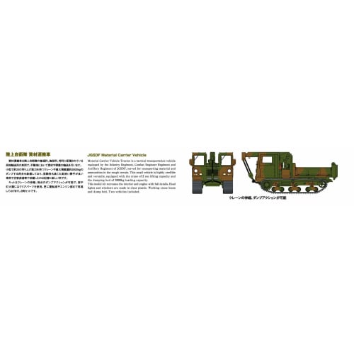 Aoshima Bunka Kyozai 1/72 Military Model Series No. 7 Japan Ground Self-Defense Force Material Transport Vehicle (Set of 2) Plastic Model Kit
