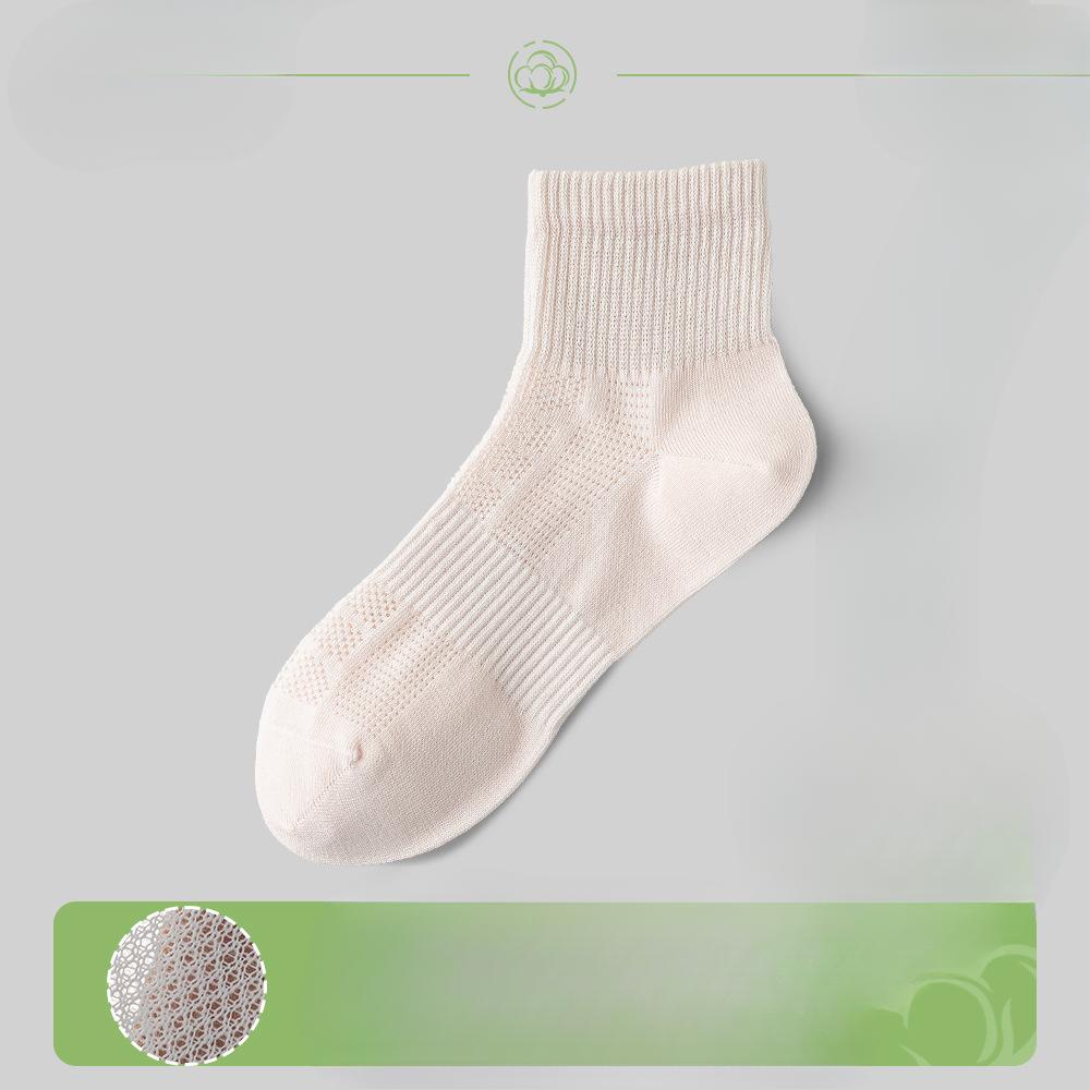 Female Spring and Summer Cotton Anti Bacterial Breathable Sweat Absorbing Deodorant Socks
