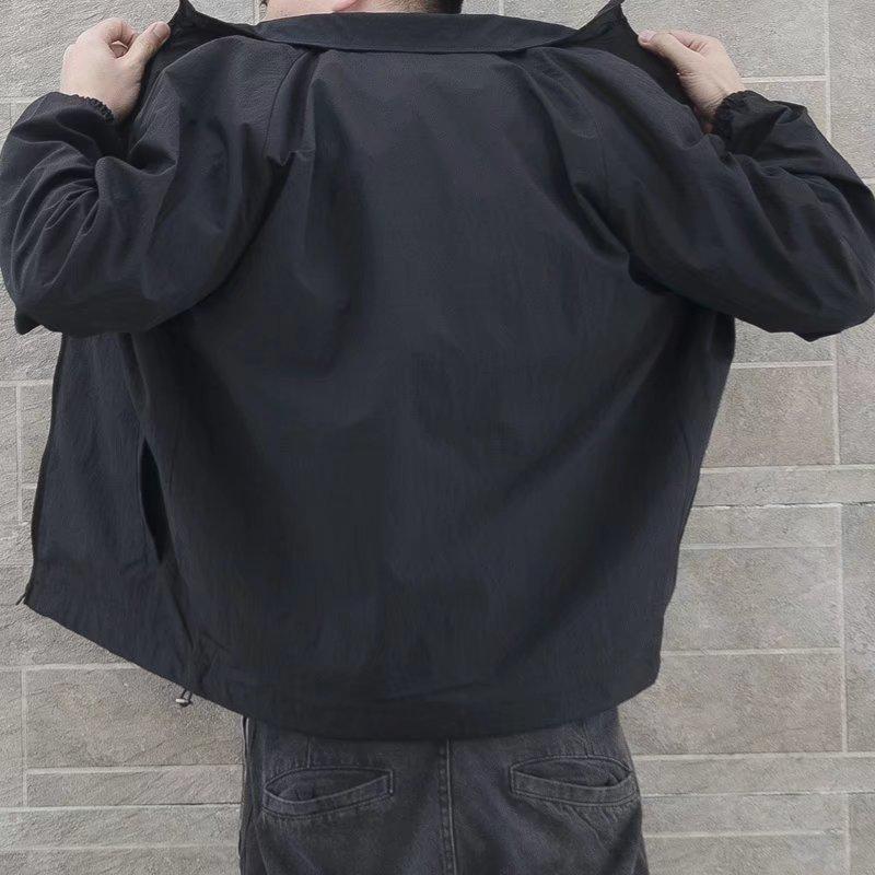 2023 Geacă de vânt la modă pentru bărbați: Jachetă largă retro de primăvară și toamnă, stil japonez-coreean