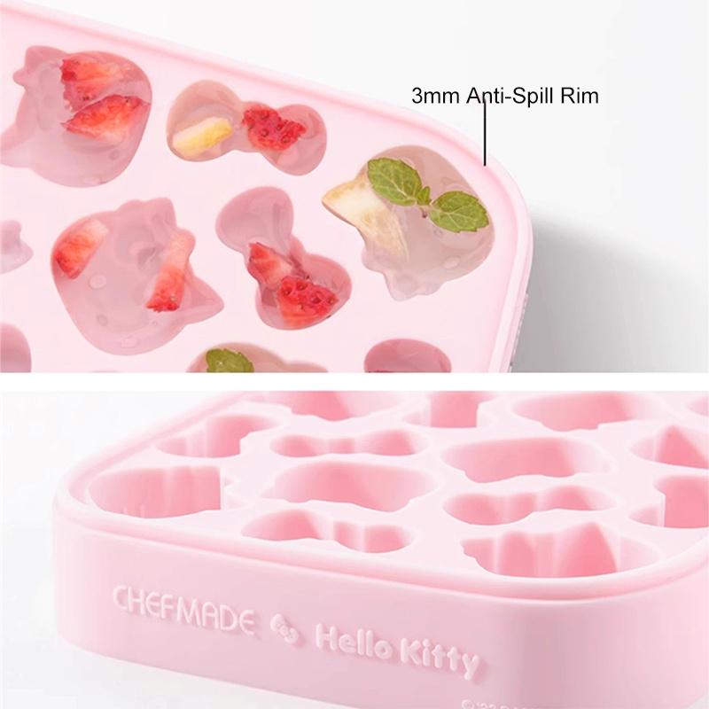 Kitten Kt Press Ice Cube Mold - Cute Cartoon Silicone Ice Tray, Household Ice Making And Storage Box