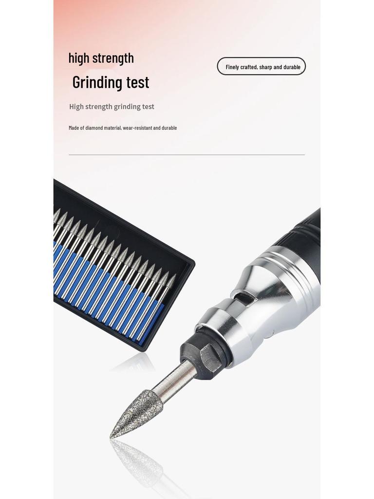 3mm Diamant-Karborund-Schleifkopf für Elektro-/Druckluftschleifer - Kugelförmige Nadel zum Gravieren & Aufbohren