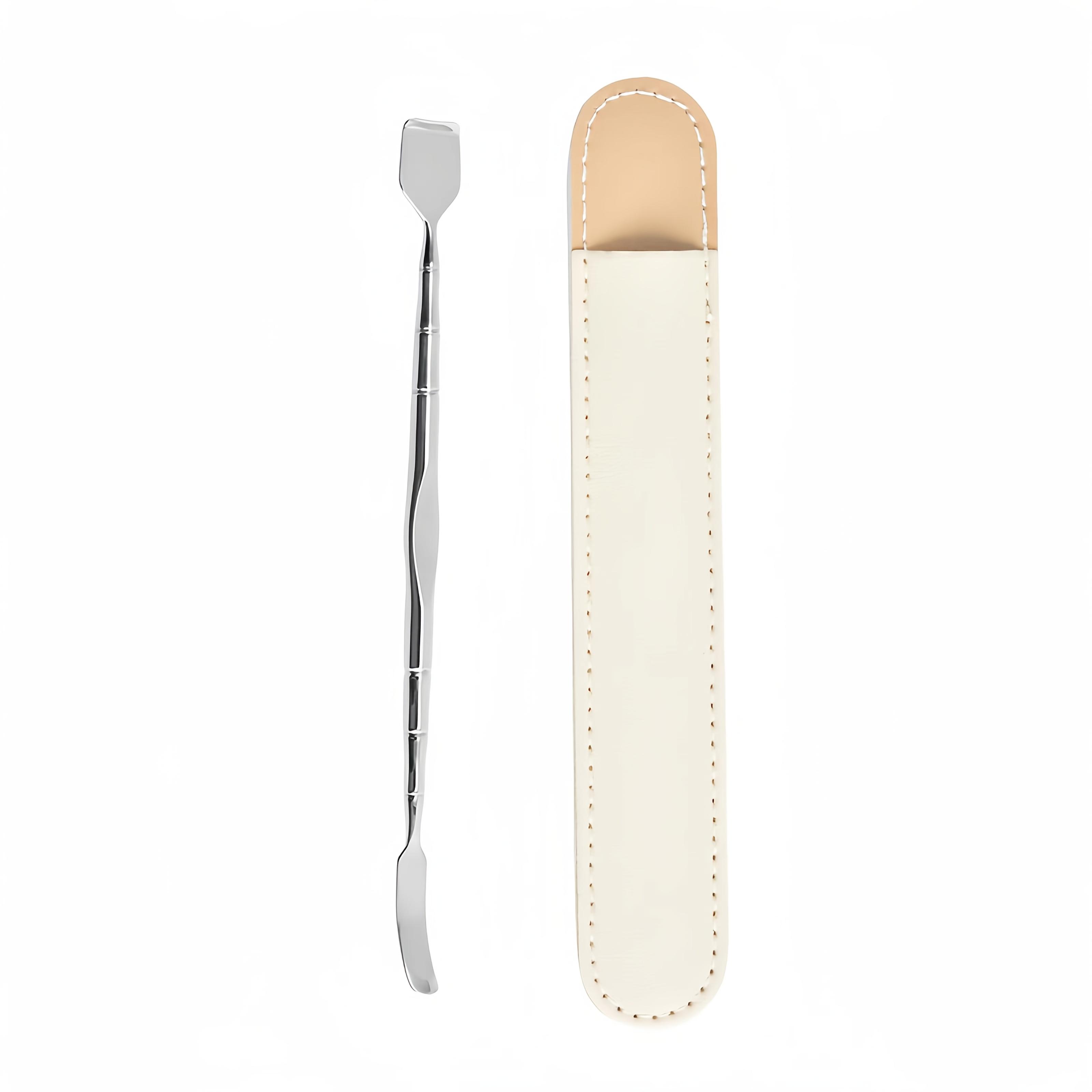 

Stainless Steel Blackhead Remover with Case, Dual-purpose Tool, Dead Skin Cleaning Tool, Multi-functional Stirring Mask Massage Stick, Facial Cleansin