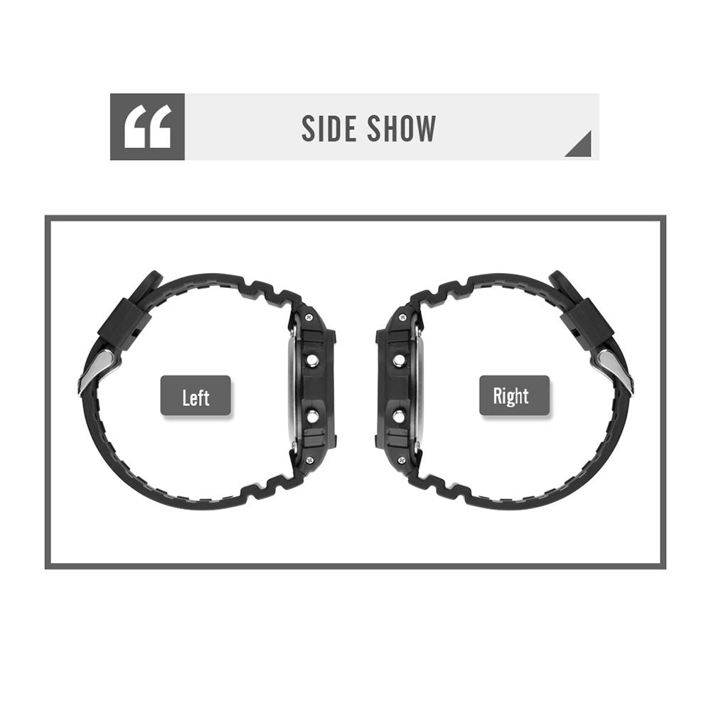 LOUJIN Digitale Sportuhr für Herren, Klassisch Wasserdicht, mit Wecker, Stoppuhr, Countdown, LED-Hintergrundbeleuchtung, Elektronische Armbanduhr