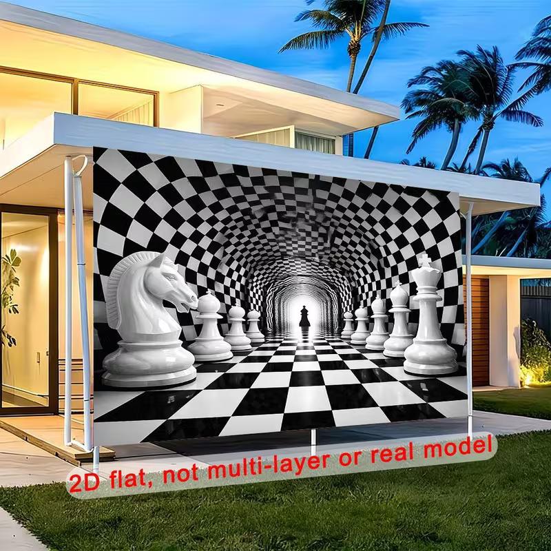 Sfondo Fotografico a Scacchi Bianco Nero Tunnel 2D