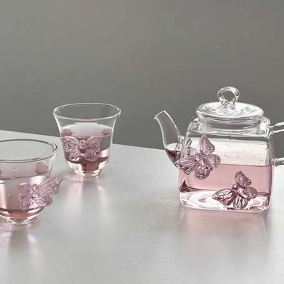 3D Sculpture Butterfly Glass Teapot High Borosilicate Glass Tea Glass Glasses Teaware LoverTea Sets Kettle Water Cup Bottle