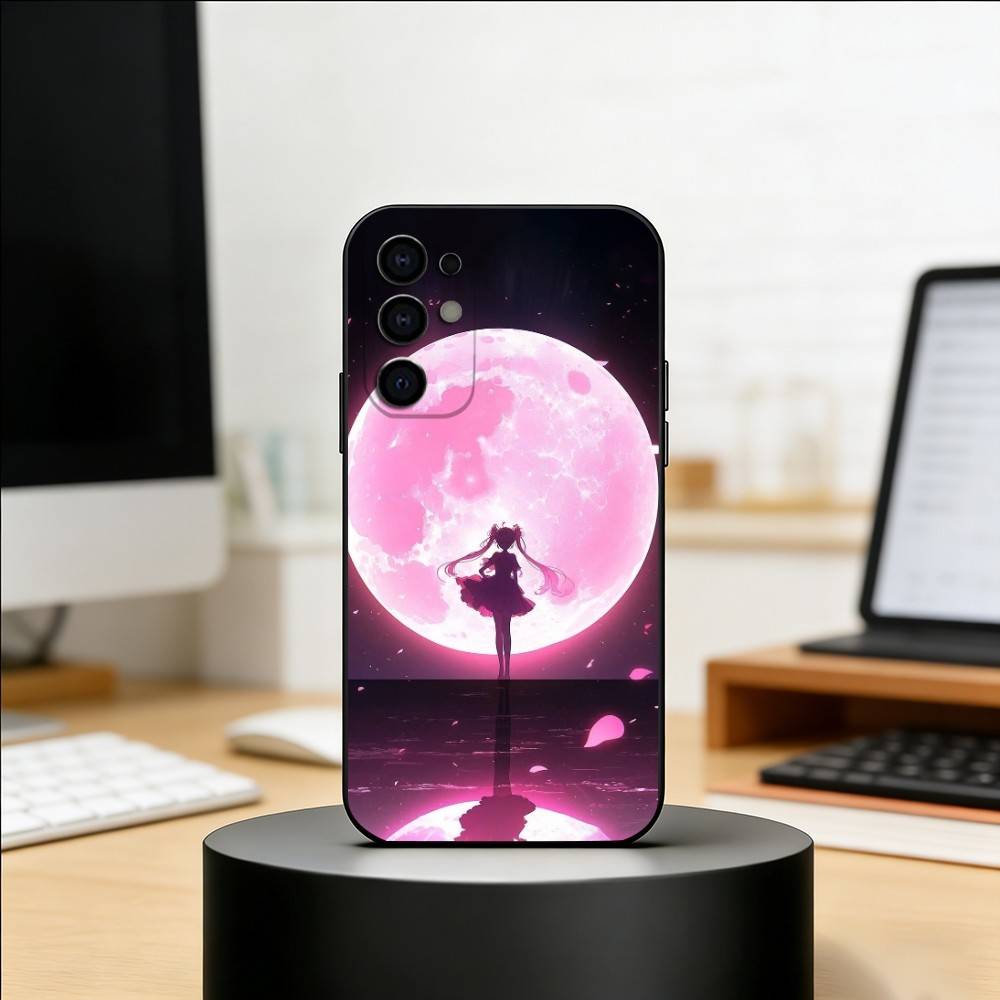 S-Sailor M-Moons Phone Case For Samsung S25,S24,S21,S22,S23,S30,Ultra,S20,Plus,Fe,Lite,Note,10,Black Cover