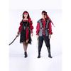 Halloween Red Pirate Captain Jack Costume Masquerade Ball Adult Female Pirates of the Caribbean Show Dress