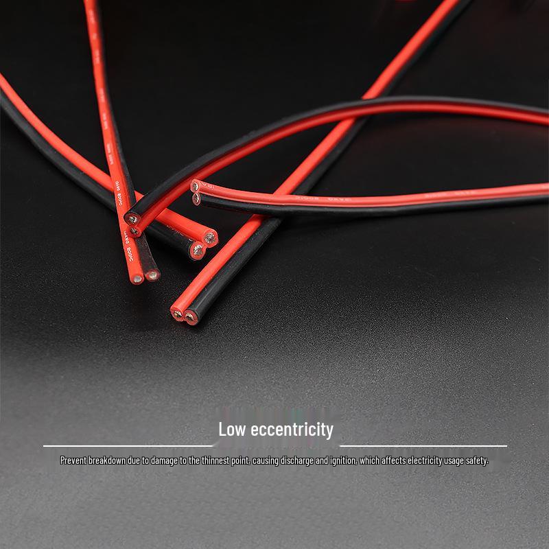 Extra Soft High-Temp Silicone Wire, Red/Black, Double Stranded, 26-12 AWG
