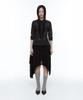 Rough Neck Asymmetrical Tie Knit Skirt Black