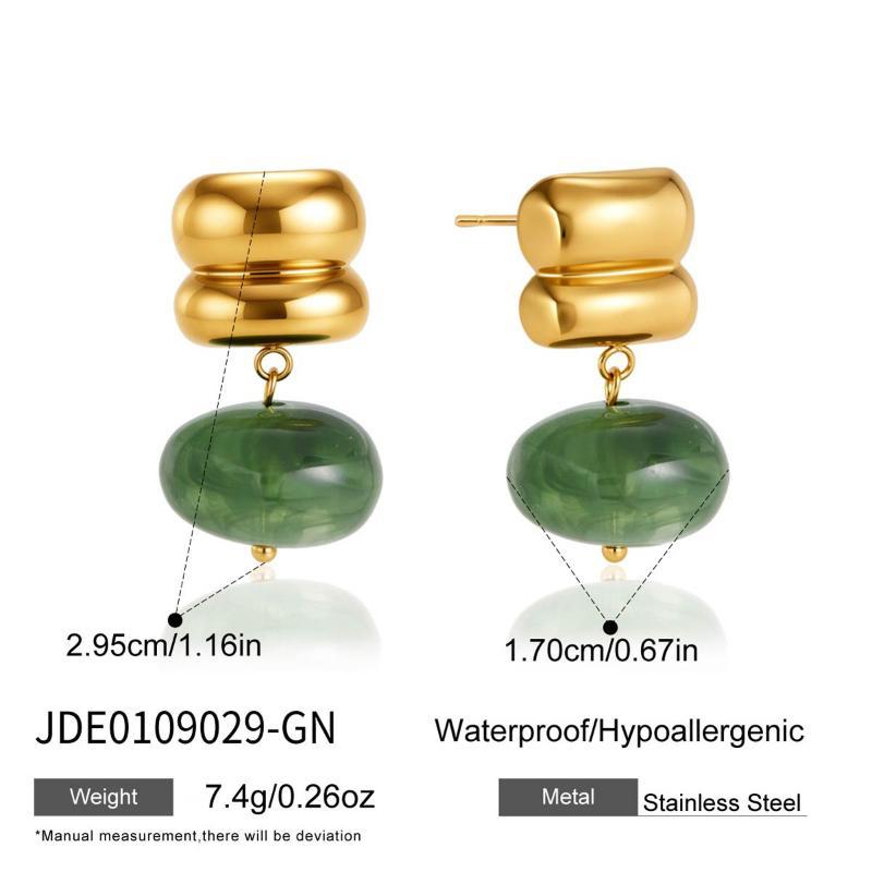 Multicolor Resin Drop Earrings For Women Minimalist Gold Pvd Plated Stainless Steel Earrings Fashion Jewelry Gift