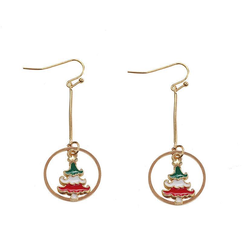 Reindeer Candy Cane Drip Oil Stud Earrings - Festive & Trendy Jewelry