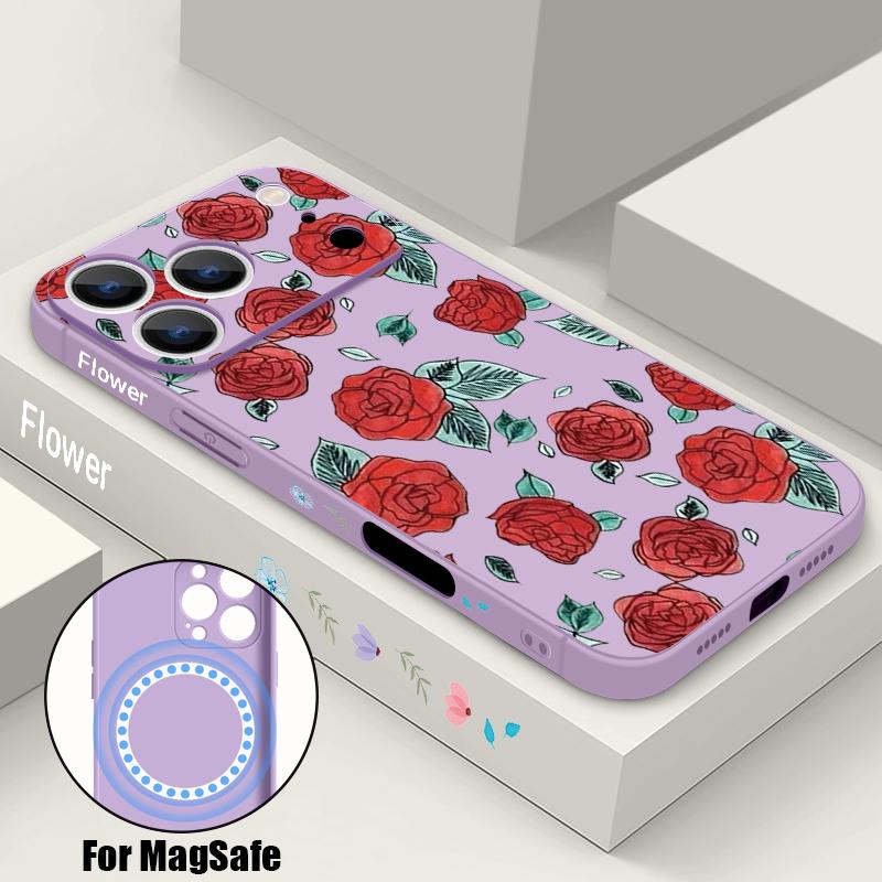 

Cartoon Daisies Flowers Case For iPhone 17 Pro Max iPhone 16 15 14 13 Pro Max Magnetic For Magsafe Soft Silicone Phone Back Cover iPhone 17 Pro Max