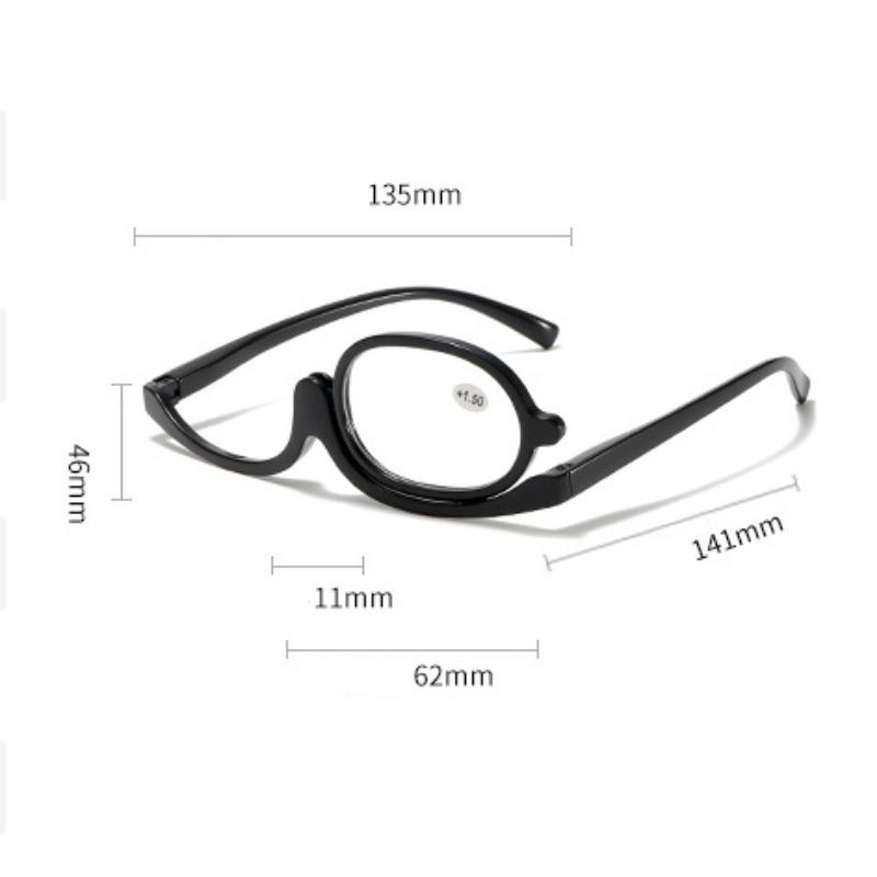 Magnifying Rotating Makeup Reading Glasses Women Flip Down Lenses Cosmetic Eyeglasses Folding Eye Make Up Eyewear