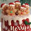 1/2/3Pcs Merry Christmas Gingerbread Man Family Ornament Red Ceramic Mug Pendant with Frosting Snowflake Patterns