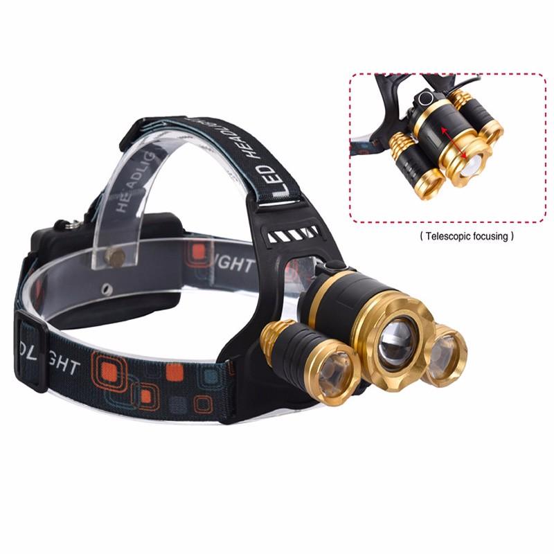 Far cu LED Faruri cu zoom ajustabil 1*T6 &; 2 * Q5 USB reîncărcabilă lampă lampă torță Utilizați baterie 18650