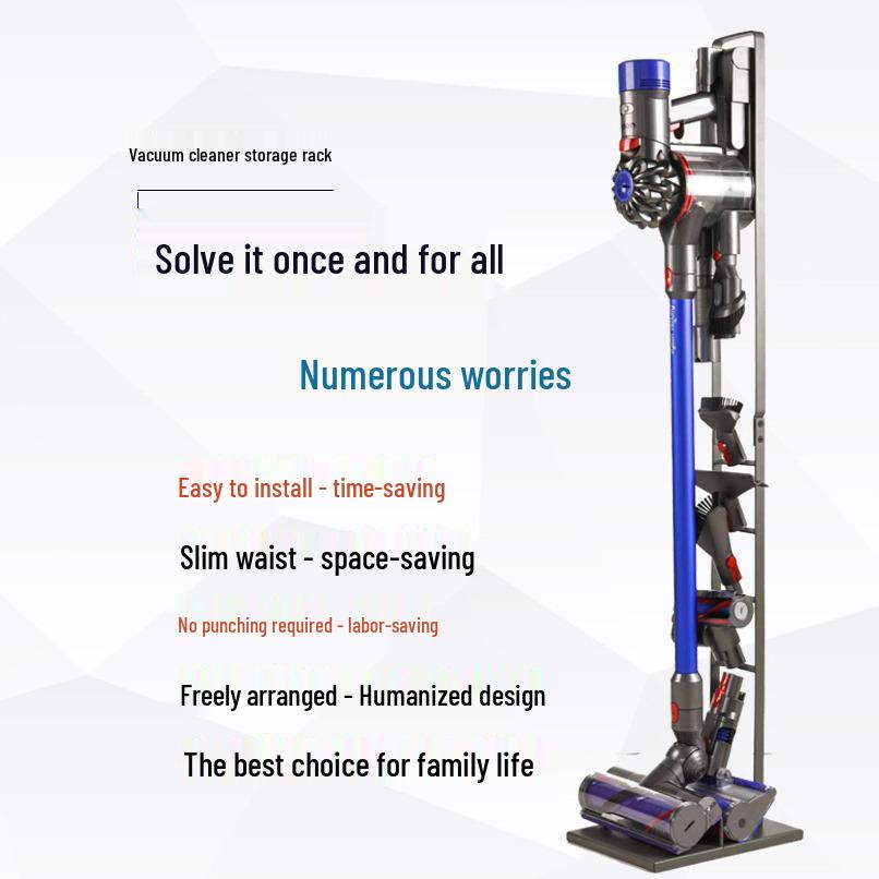 Compatible Dyson Vacuum Cleaner Stand - No-Installation, Floor-Standing Wall Mount
