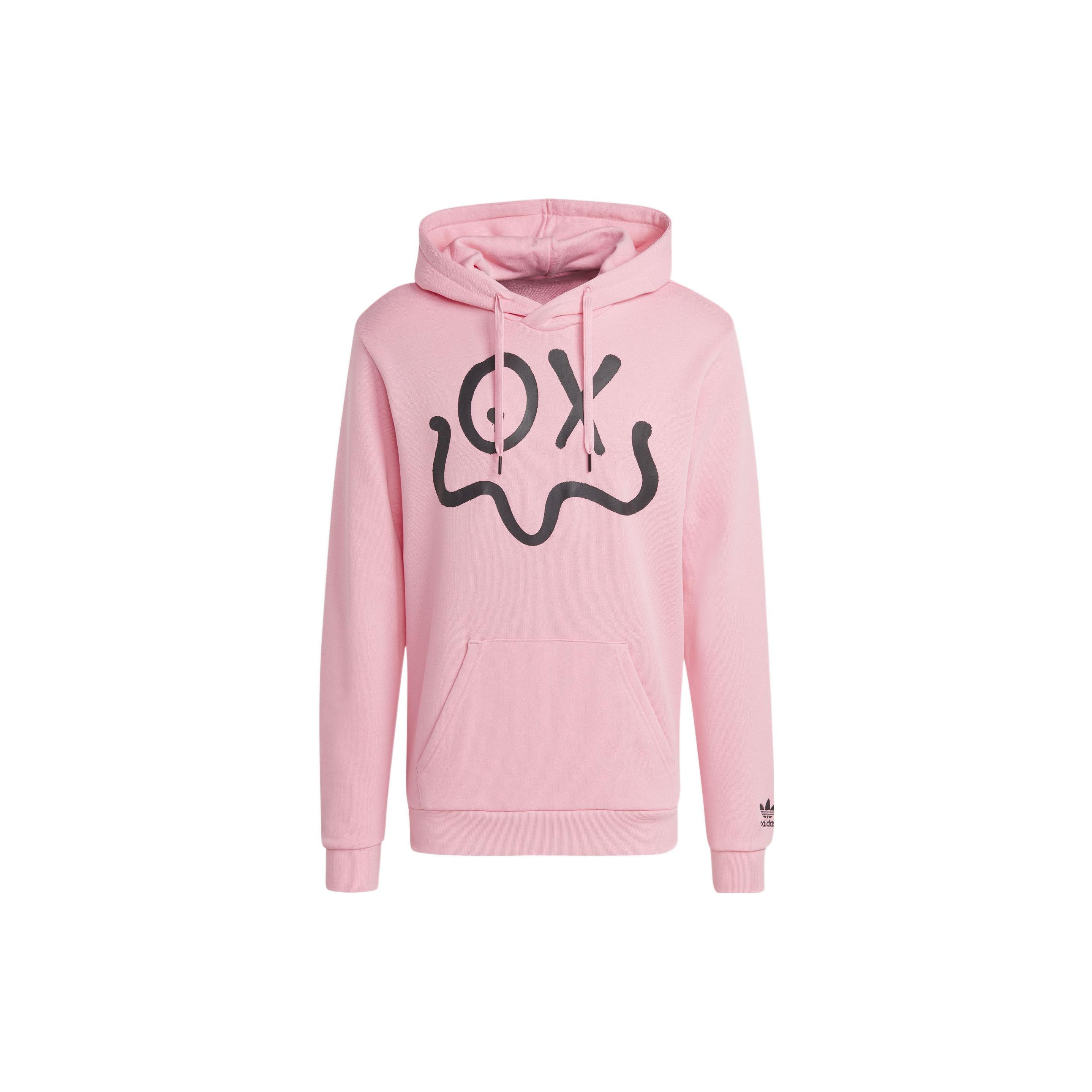 adidas Originals × André Saraiva Men s Graffiti Print Hoodie Pink IA6393 S