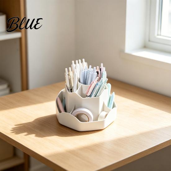 Multi-compartment Pencil Holder Rotating Pen with 9 Compartments 360 Degree Silent Smooth Spinning
