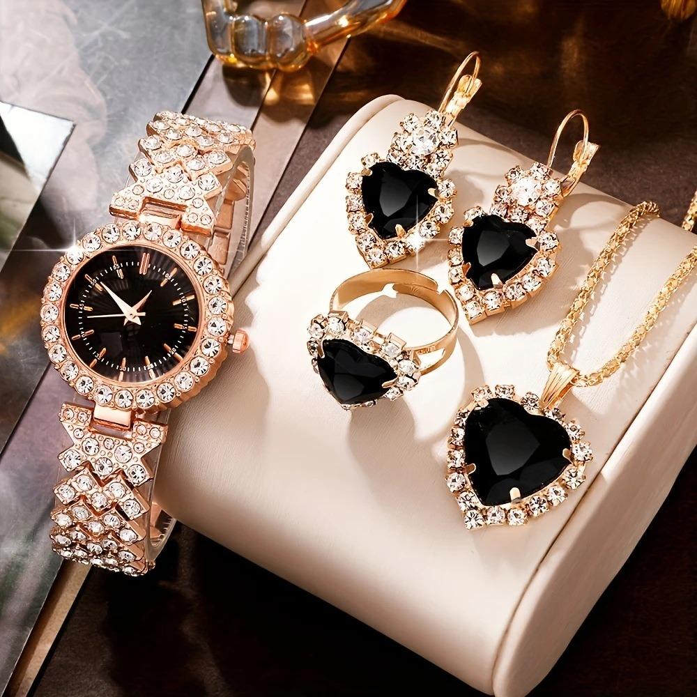 Ceyin European and American Women's Watches, Rhinestone Jewelry, Colored Diamond Quartz Watches, Women's Watches, Exquisite Sets