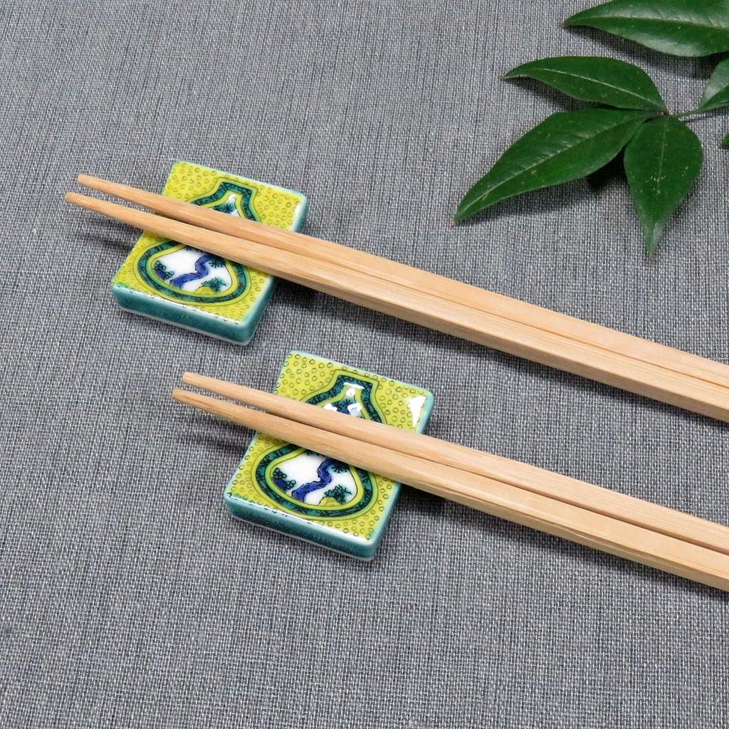 Stylish Kutani Ware Chopstick Rest Pair Gourd Ceramic Cutlery Made In Japan Set, Design, Rest,