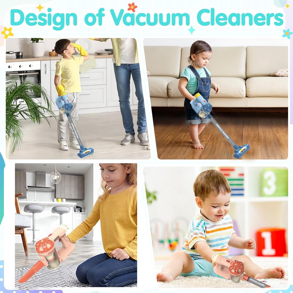 Simulation Electric Vacuum Cleaner Set for Toddlers Kids Pretend Play Toys Role Play Housekeeping Toys Educational Toys Gifts