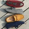 Fashion Handmade Casual Shoes Men Breathable Man Loafers Slip On Summer Shoes Suede Leather Man Business Shoes Ultra-light Moccasins