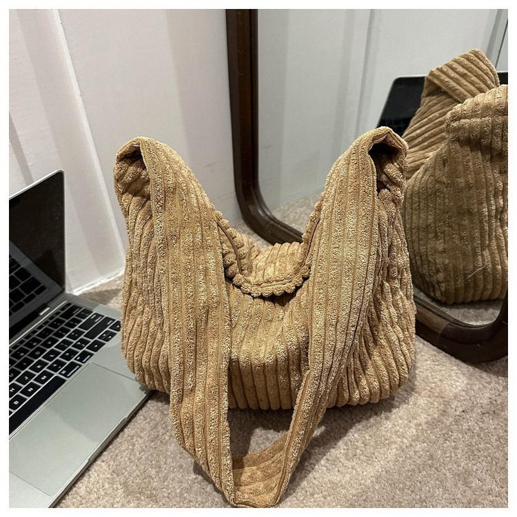 Fashionable Corduroy Tote Bag For Women Soft And Spacious Winter 2023 Shoulder Bag