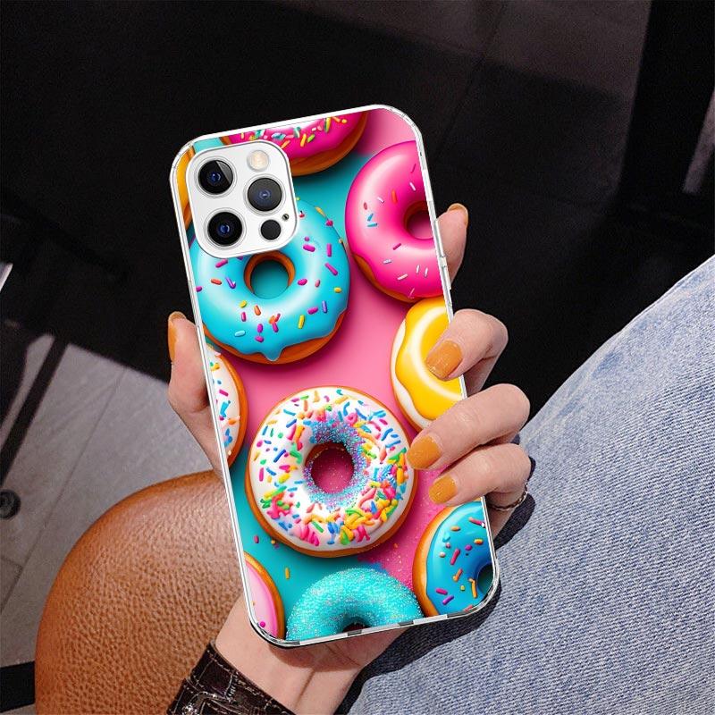 Macaron Ice Cream Cake Doughnut Phone Case For iPhone 17 Air 16 Pro Max 16E 15 + 14 Plus 11 12 13 Mini 7 8 SE Gift Print Cover F