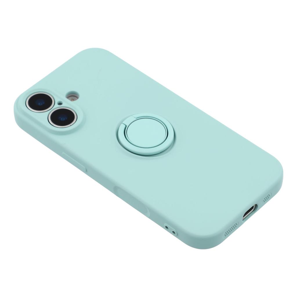 For iPhone 17 Silicone Case with Strap Ring Kickstand Phone Cover