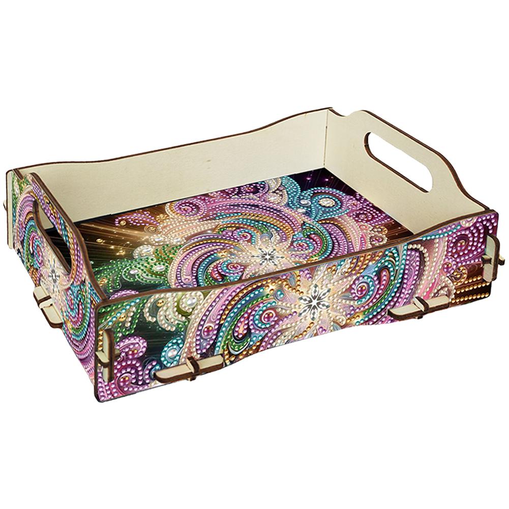 5D DIY Diamond Painting Serving Tray Wooden Diamond Art Tableware Manager Tray Diamond Decorative Serving Tray Home Decor Gift