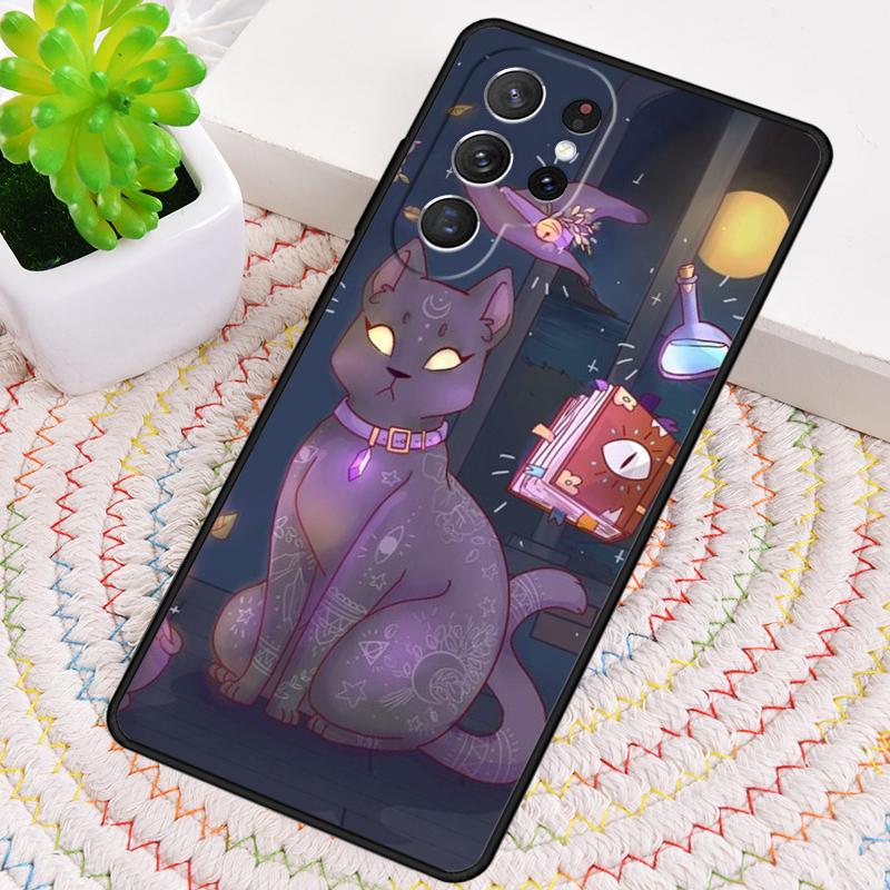 Witches Cat Moon TPU Phone Case For Samsung Galaxy Note 10 Pro S26 S25 S24 S23 S22 Ultra Plus S21 FE S20 Shockproof Cover