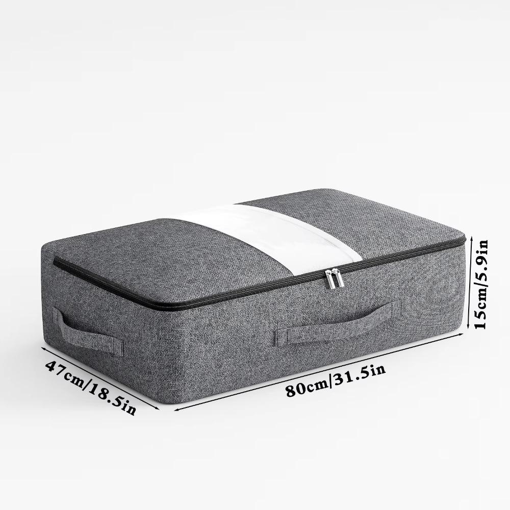 

With Handle Foldable Storage Box Dust Proof Clothing Storage Bag for Closets Dorm Bedding Clothes M