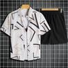 Men's Quick-Dry Hawaiian Floral Beach Set: Short-Sleeve Shirt & Shorts Couple's Matching Outfit