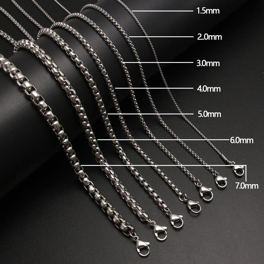HNSP Stainless Steel Chain Necklace For Men Zircon Pendant Accessories Male Neck Chains