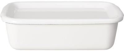 Nodahoro Enamel Storage with Enamel White Made In Japan Container, Heat-Resistant, Square, Rectangular, Deep, Large, Lid, Series, WFH-L,