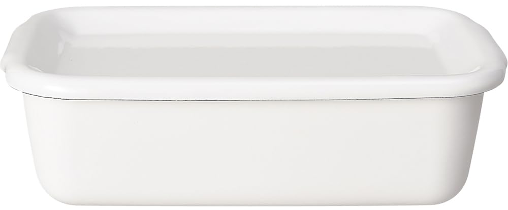 

Nodahoro Enamel Storage with Enamel White Made in Japan Container, Heat-Resistant, Square, Rectangular, Deep, Large, Lid, Series, WFH-L, белый