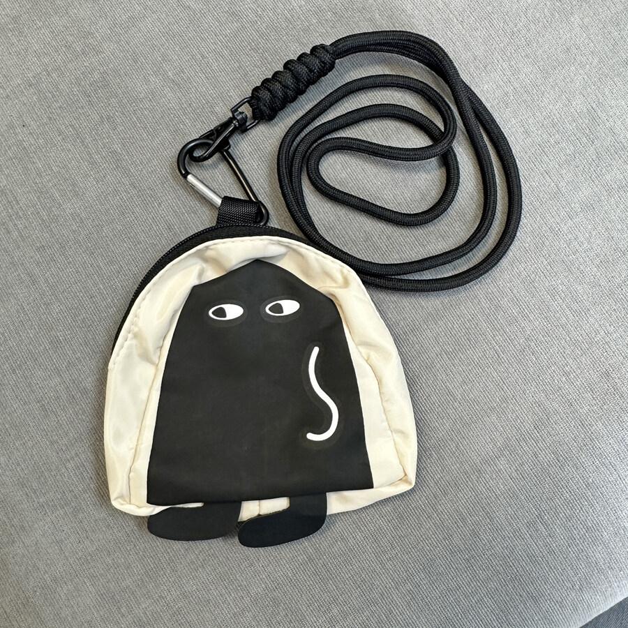 Headset Zipper Mini Bag Storage Small Change Coin Key Portable Pouch with Lanyard